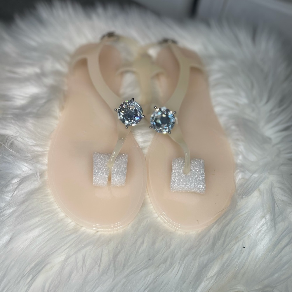Nude gem sandals
